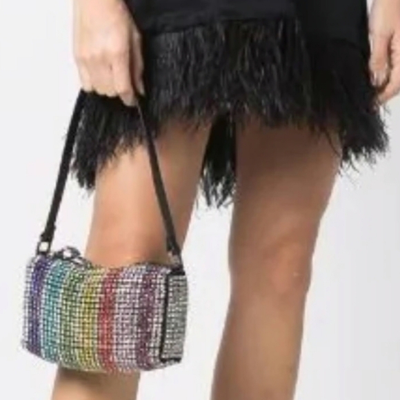 Kurt Geiger Rare Limited Edition Rainbow Crystal Shoulder Bag With Dustcover - Picture 5 of 15
